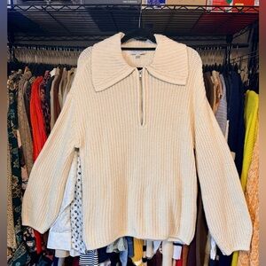 Free Assembly Pullover Sweater | Exaggerated Collar | Cotton Wool | EUC